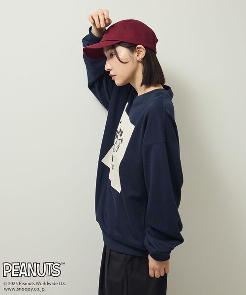 PEANUTS(ピーナッツ)の「■PEANUTS スヌーピーミニ刺繍キャップ(キャップ・レディース・ブラック/ボルドー・FREE)」の8枚目の写真