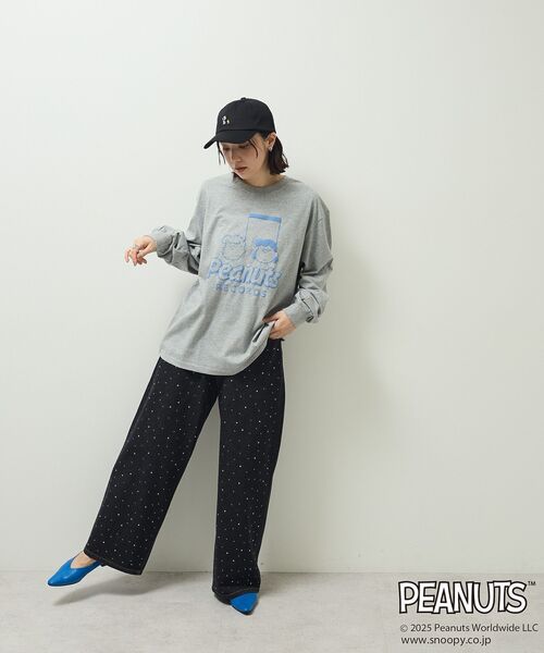 PEANUTS(ピーナッツ)の「■PEANUTS スヌーピーミニ刺繍キャップ(キャップ・レディース・ブラック/ボルドー・FREE)」の10枚目の写真