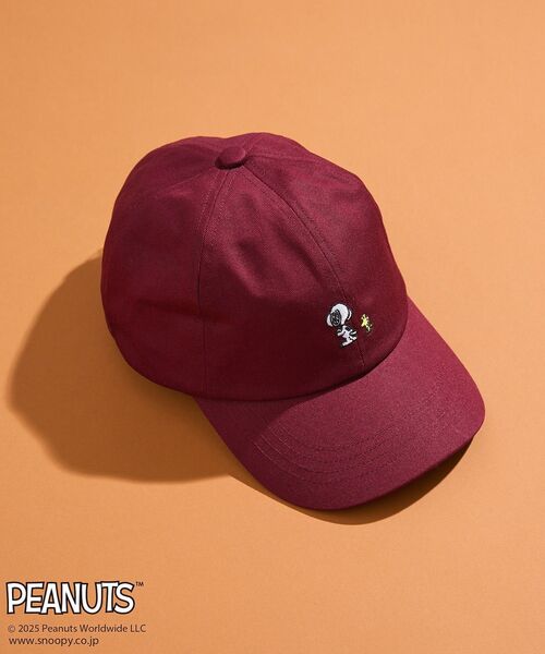 PEANUTS(ピーナッツ)の「■PEANUTS スヌーピーミニ刺繍キャップ(キャップ・レディース・ブラック/ボルドー・FREE)」の15枚目の写真