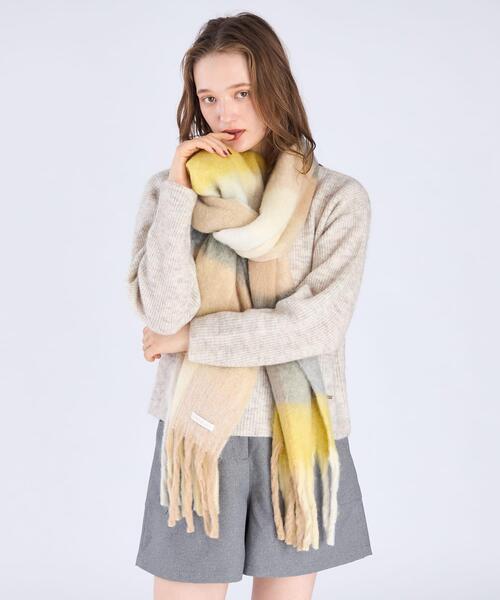 WEB限定 ブロックチェックストール（マフラー）｜To b. by agnes b