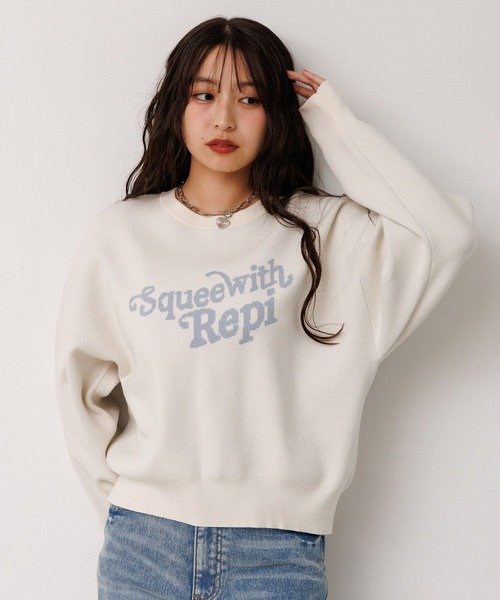 repipi armario（レピピ アルマリオ）の「【洗えるニット】メロキュンニット（ニット/セーター・キッズ・ホワイト系その他5/ブラック/グレー系その他/サックスブルー/ホワイト系その他2/ホワイト系その他4/ホワイト系その他/ホワイト系その他3/グレー系その他2/グレー系その他3/ミント/ネイビー/ブラック系その他/ネイビー系/サックスブルー系/ホワイト系その他6・SMALL/MEDIUM/LARGE）」の3枚目の写真