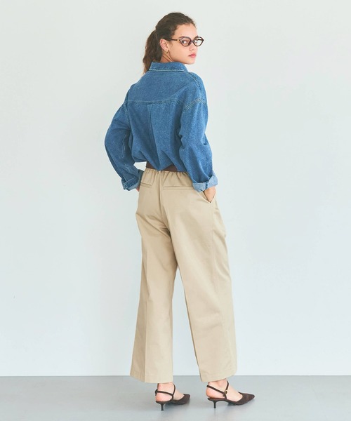 coca（coca）（コカ）の「タックワイドチノパンツ（チノパンツ・レディース・ブラウン/ライトベージュ・L/M/S）」の7枚目の写真