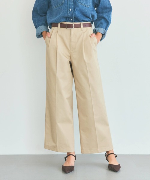 coca（coca）（コカ）の「タックワイドチノパンツ（チノパンツ・レディース・ブラウン/ライトベージュ・L/M/S）」の8枚目の写真