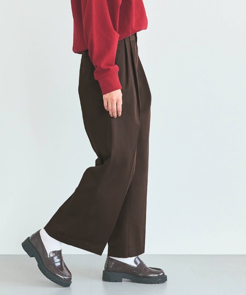coca（coca）（コカ）の「タックワイドチノパンツ（チノパンツ・レディース・ブラウン/ライトベージュ・L/M/S）」の10枚目の写真