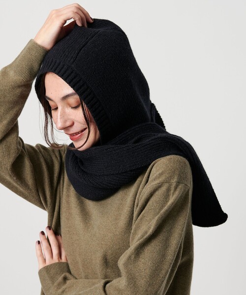 BEAUTY&YOUTH UNITED ARROWS(ビューティーアンドユースユナイテッドアローズ)の「ニット フード マフラー(マフラー・レディース・ブラック/クリーム/ダークブラウン・FREE)」の10枚目の写真