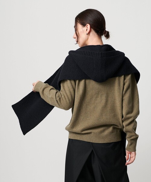 BEAUTY&YOUTH UNITED ARROWS(ビューティーアンドユースユナイテッドアローズ)の「ニット フード マフラー(マフラー・レディース・ブラック/クリーム/ダークブラウン・FREE)」の12枚目の写真