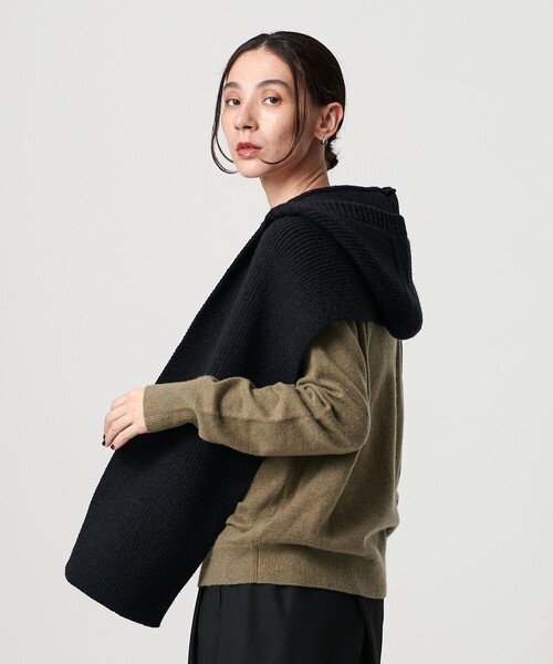 BEAUTY&YOUTH UNITED ARROWS(ビューティーアンドユースユナイテッドアローズ)の「ニット フード マフラー(マフラー・レディース・ブラック/クリーム/ダークブラウン・FREE)」の13枚目の写真