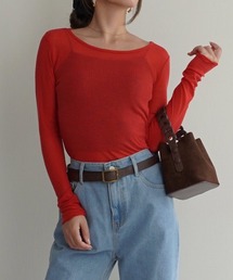 Rashik（ラシク）の「リブシアークルーネックトップス（Tシャツ/カットソー）」