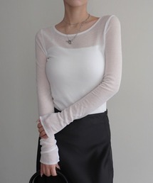 Rashik | リブシアークルーネックトップス(Tシャツ/カットソー)