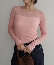 Rashik（ラシク）の「リブシアークルーネックトップス（Tシャツ/カットソー）」