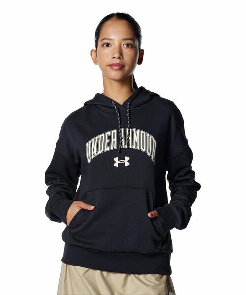 UNDER ARMOUR(アンダーアーマー)の「UAライバルフリース グラフィック プルオーバー フーディー(トレーニング/レディース)(スウェット・レディース・ブラック・L/S/M/XL)」の1枚目の写真