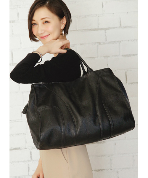 STYLE DELI（スタイルデリ）の「トラベラーズバッグ（ボストンバッグ・レディース・ブラック/アイボリー/グレー・FREE）」の19枚目の写真