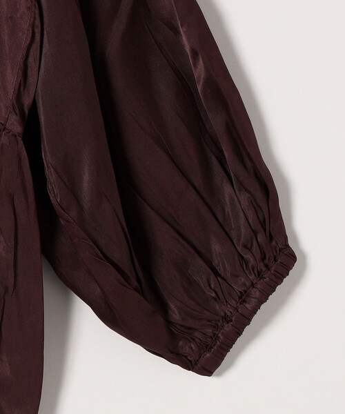 セール】SHIPS any:〈洗濯機可能〉サテン 刺繍 スキッパー ペプラム