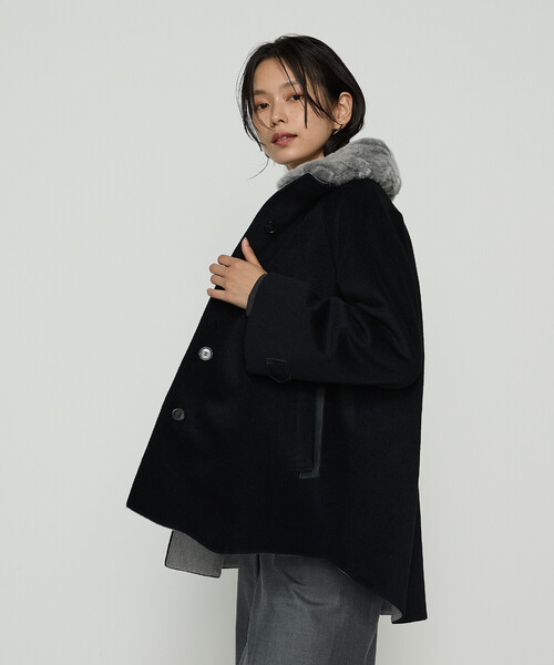 K.T KIYOKO TAKASE（キヨコタカセ）の「アンゴラウール ・Aラインショートコート（その他アウター・レディース・キナリ/ブラック/ライトグレー/ブルー系その他/モカ・11号/9号）」の15枚目の写真