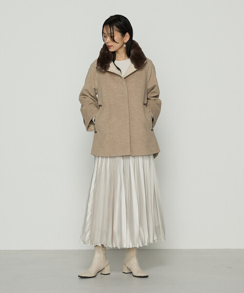 セール】アンゴラウール ・Aラインショートコート（その他アウター