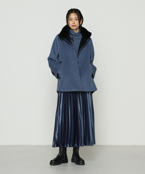 セール】アンゴラウール ・Aラインショートコート（その他アウター