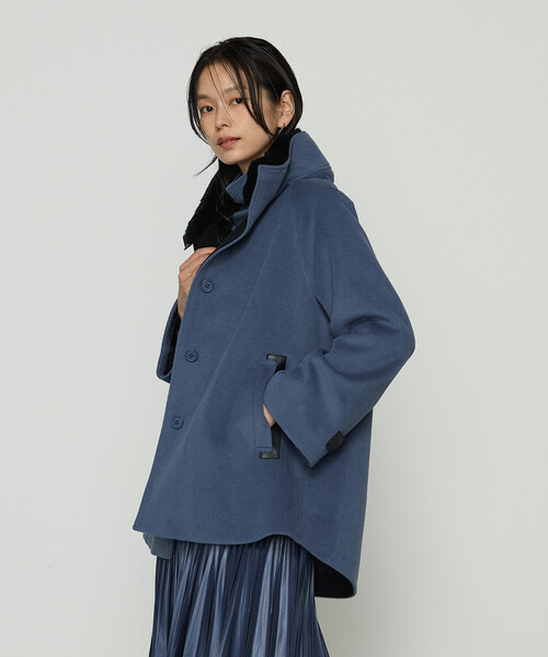 セール】アンゴラウール ・Aラインショートコート（その他アウター