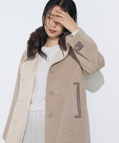 セール】アンゴラウール ・Aラインショートコート（その他アウター