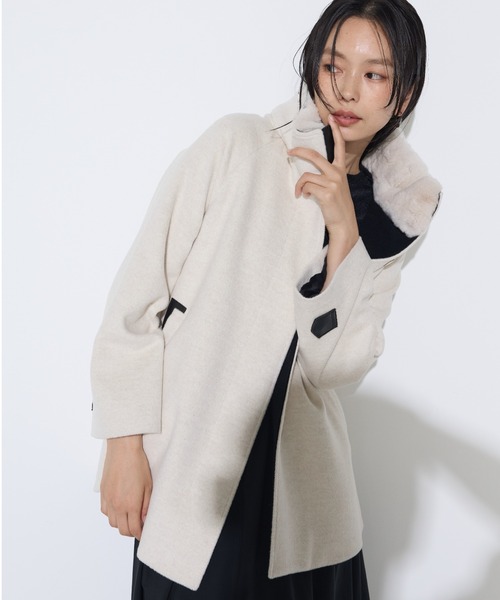 セール】アンゴラウール ・Aラインショートコート（その他アウター