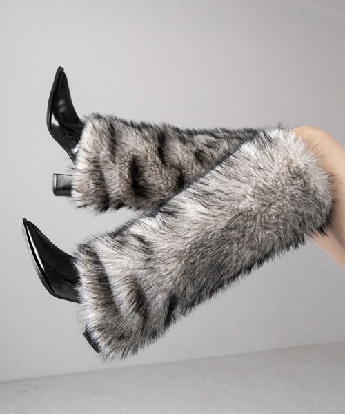 me+em select(ミームセレクト)の「【 2color 】ミックスフェイクファーロングカバーブーツ / mix fake fur long cover boots(ブーツ・レディース・ブラック/ベージュ・37/38/39/40)」の15枚目の写真