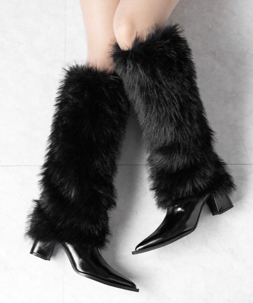 me+em select(ミームセレクト)の「【 2color 】ミックスフェイクファーロングカバーブーツ / mix fake fur long cover boots(ブーツ・レディース・ブラック/ベージュ・37/38/39/40)」の18枚目の写真