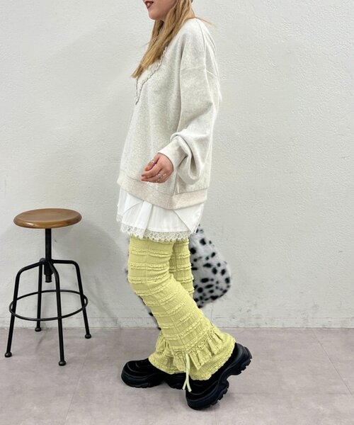 フリルリボンロングパンツ（その他パンツ）｜w closet（ダブル
