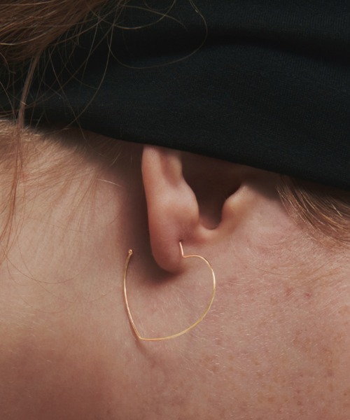 【les bonbon】pulse pierce/パルス ピアス 10金 片耳 ハート フープ