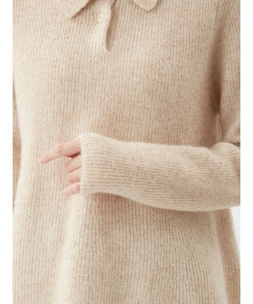 Mila Owen（ミラオーウェン）の「4WAYモヘヤラメペプラムニットプル