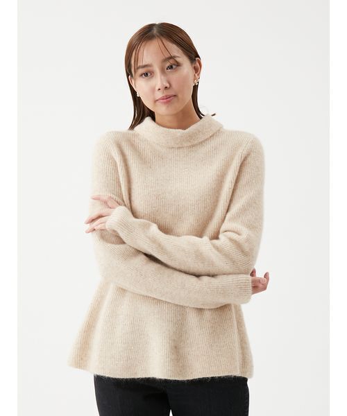 4WAYモヘヤラメペプラムニットプルオーバー（ポロシャツ）｜Mila Owen