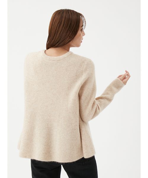 セール】4WAYモヘヤラメペプラムニットプルオーバー（ポロシャツ