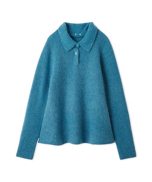 4WAYモヘヤラメペプラムニットプルオーバー（ポロシャツ）｜Mila Owen