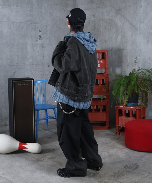 ILL'S（イルズ）の「AW チェックシャツ フーディ メンズ レディース ユニセックス 【ILL'S】（シャツ/ブラウス・メンズ・ホワイト/チャコールグレー/ブルー・L/M）」の16枚目の写真