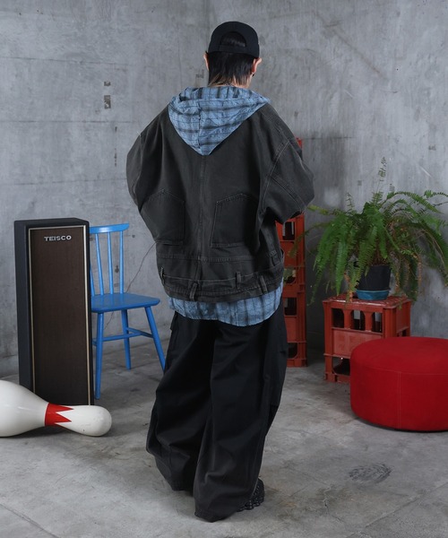 ILL'S（イルズ）の「AW チェックシャツ フーディ メンズ レディース ユニセックス 【ILL'S】（シャツ/ブラウス・メンズ・ホワイト/チャコールグレー/ブルー・L/M）」の10枚目の写真