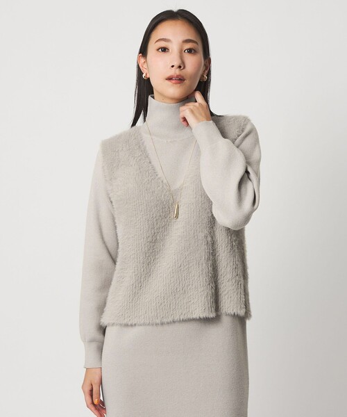 A DAY IN THE LIFE UNITED ARROWS(アデイインザライフユナイテッドアローズ)の「フェザーベスト+ハイネックワンピース <A DAY IN THE LIFE>(ワンピース・レディース・ライトグレー/ダークグレー/ネイビー・FREE)」の5枚目の写真
