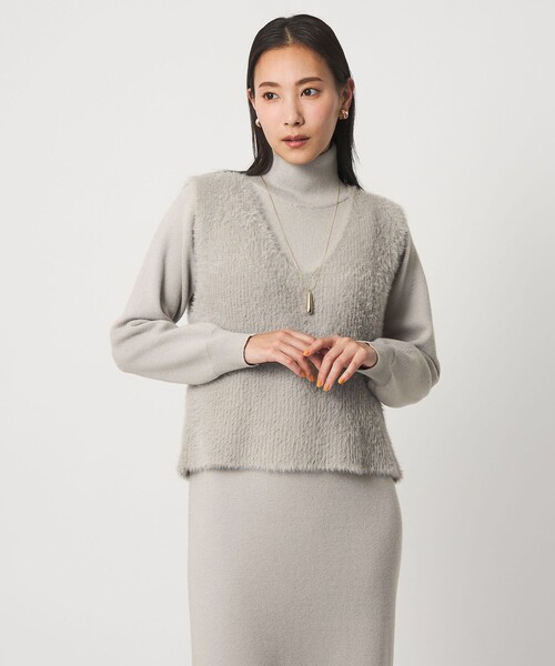 A DAY IN THE LIFE UNITED ARROWS(アデイインザライフユナイテッドアローズ)の「フェザーベスト+ハイネックワンピース <A DAY IN THE LIFE>(ワンピース・レディース・ライトグレー/ダークグレー/ネイビー・FREE)」の6枚目の写真