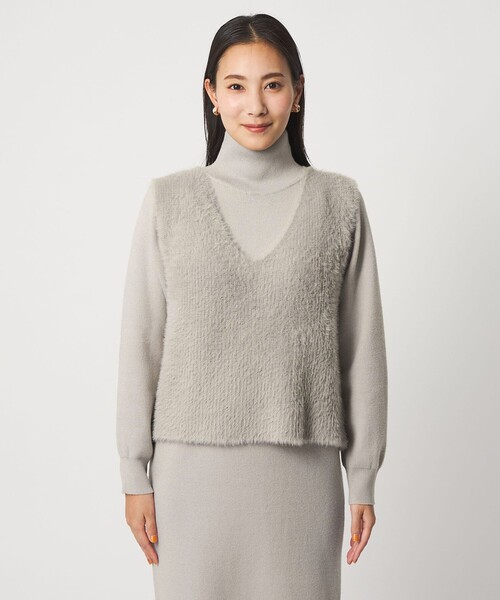 A DAY IN THE LIFE UNITED ARROWS(アデイインザライフユナイテッドアローズ)の「フェザーベスト+ハイネックワンピース <A DAY IN THE LIFE>(ワンピース・レディース・ライトグレー/ダークグレー/ネイビー・FREE)」の7枚目の写真