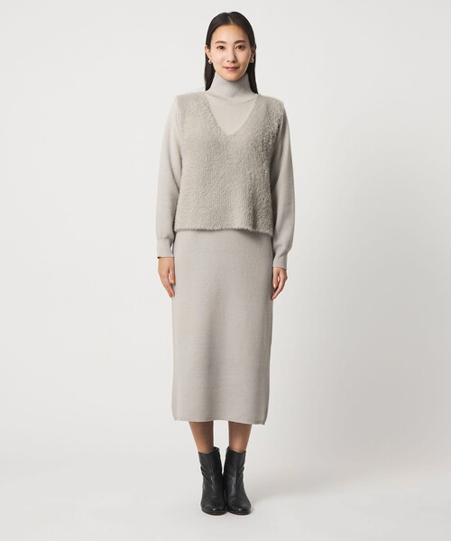 A DAY IN THE LIFE UNITED ARROWS(アデイインザライフユナイテッドアローズ)の「フェザーベスト+ハイネックワンピース <A DAY IN THE LIFE>(ワンピース・レディース・ライトグレー/ダークグレー/ネイビー・FREE)」の10枚目の写真
