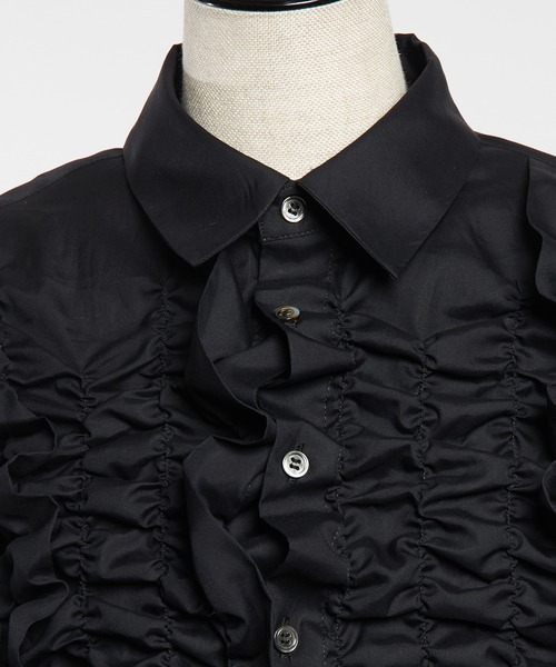 gomme（ゴム）の「シャーリングシャツ（シャツ/ブラウス・レディース・ネイビー/ブラック・MEDIUM）」の19枚目の写真