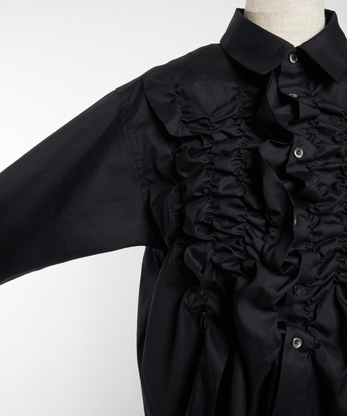 gomme（ゴム）の「シャーリングシャツ（シャツ/ブラウス・レディース・ネイビー/ブラック・MEDIUM）」の21枚目の写真