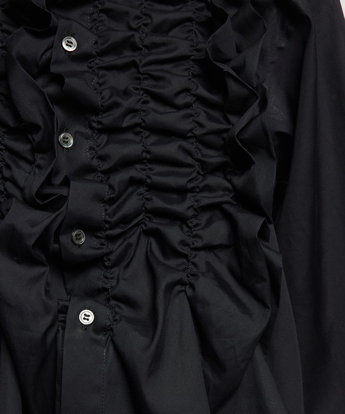 gomme（ゴム）の「シャーリングシャツ（シャツ/ブラウス・レディース・ネイビー/ブラック・MEDIUM）」の22枚目の写真