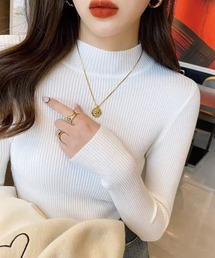 ADDITION STORE | モックネック ロングスリーブ リブニット / Mock neck long sleeve rib knit(ニット/セーター)
