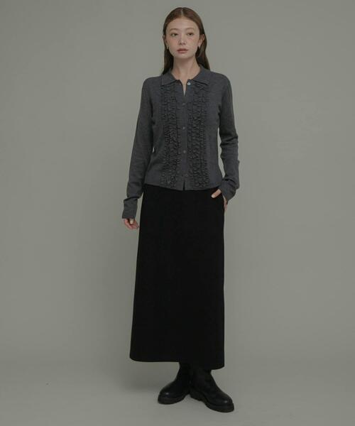 URBAN RESEARCH Sonny Label(アーバンリサーチサニーレーベル)の「『UR TECH』蓄熱ジャージーIラインスカート(スカート・レディース・ブラック/アイボリー/グレー・FREE)」の7枚目の写真