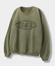 DIMITRI BLACK（ディミトリブラック）の「VLAD カットオフアプリケマンツーマンTシャツ_オリーブ（スウェット）」