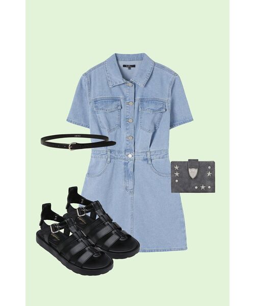 ILLIGO（イリゴ）の「ウェスタンアコーディオンカード財布チャコール（札入れ/マネークリップ・レディース・その他・OS）」の2枚目の写真