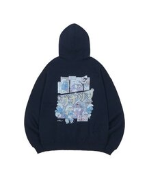 CNVS（ベティ ブープ）の「ULKIN X THE SMURFS Cartoon Vintage Graphic Hoodie_Navy（パーカー）」