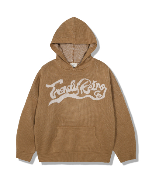 GUBIN(グビン)の「RE : ウェーブロゴニットフード - サンドベージュ(ニット/セーター・レディース・その他・LARGE/SMALL/MEDIUM)」の2枚目の写真