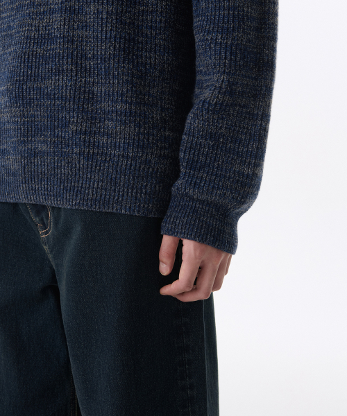 MUSINSA STANDARD（ムシンサスタンダード）の「ミックスドヤンクルーネックニット[ネイビー]（ニット/セーター・メンズ・その他・SMALL/MEDIUM/LARGE/X-LARGE/XX-LARGE）」の5枚目の写真