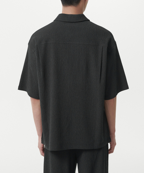 MUSINSA STANDARD（ムシンサスタンダード）の「クリンクルリラックスハーフジップシャツ[ダークグレー]（Tシャツ/カットソー・メンズ・その他・XX-LARGE/MEDIUM/X-LARGE/LARGE）」の3枚目の写真