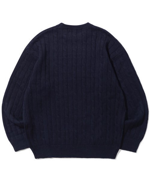 TRILLION(トリリオン)の「ウォッシャブルボート刺繍ケーブルクルーネックニット (CURRENT NAVY)(ニット/セーター・レディース・その他・X-LARGE/MEDIUM/LARGE)」の3枚目の写真