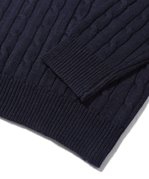 TRILLION(トリリオン)の「ウォッシャブルボート刺繍ケーブルクルーネックニット (CURRENT NAVY)(ニット/セーター・レディース・その他・X-LARGE/MEDIUM/LARGE)」の6枚目の写真